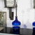 Blue and clear blown glass table lamps For Sale - Image 9 of 10