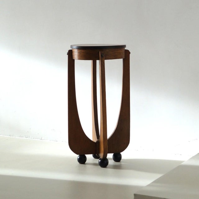 Dutch Amsterdam School Art Deco Sculptural Table on Ball Feet, 1920s For Sale - Image 17 of 18