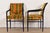 Mid-Century Hollywood Regency Ebonized Faux Bamboo Armchairs With Jack Lenor Larsen Upholstery, Pair For Sale - Image 9 of 11