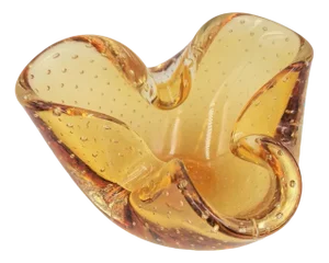 Amber Murano Glass Ashtray, 1950s
