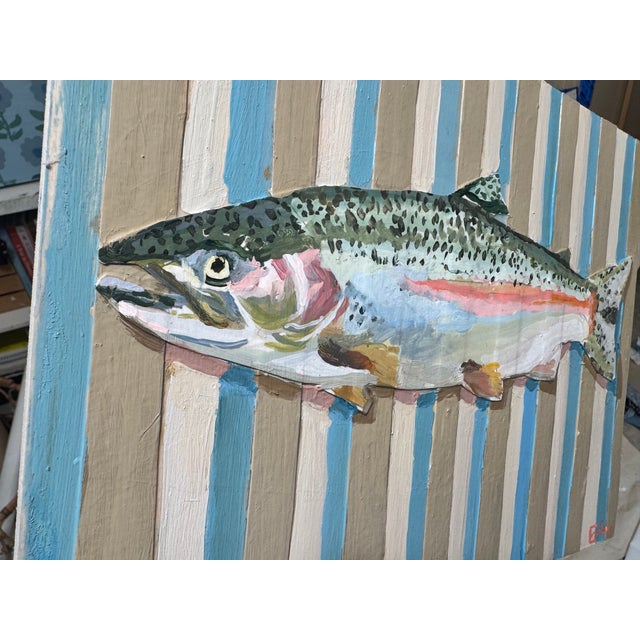 Rainbow Trout Acrylic Painting For Sale - Image 11 of 11