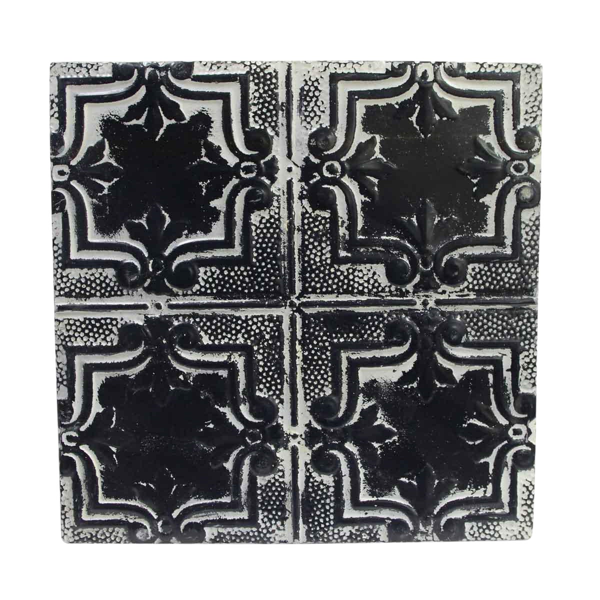 Antique Four Leaf Black White Tin Ceiling Panel Chairish