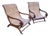 Mid 20th Century Pair of Indonesian Teak & Cane Plantation Chairs - British Colonial/Planter's Style For Sale