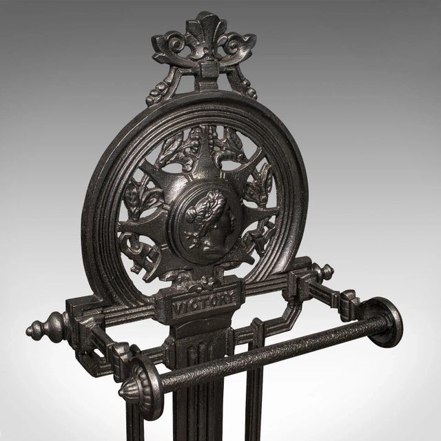 1900s Antique Victorian English Cast Iron Ornate Stick Stand For Sale - Image 6 of 13