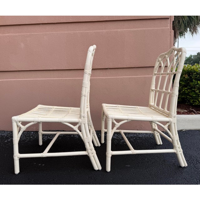 Late 20th Century Vintage McGuire San Francisco Cathedral Back Rattan Dining Chairs – A Pair For Sale - Image 5 of 11