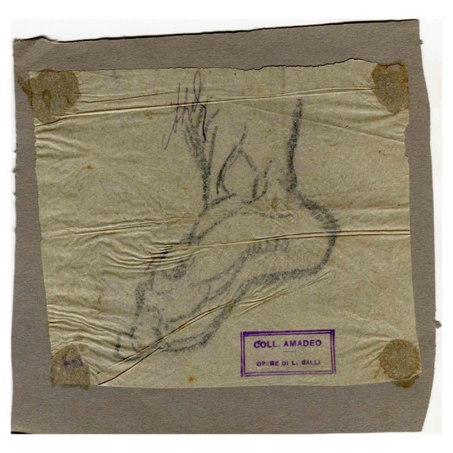 Luigi Galli, The Foot, Original Pencil Drawing, 19th Century For Sale