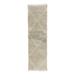 Hand-Knotted Wool Runner Rug by Azele Studio For Sale
