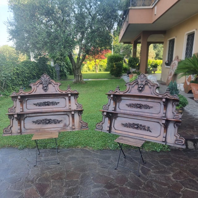 Bolognese Walnut Shelves, 1850s, Set of 2 For Sale - Image 3 of 13