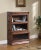 Mission 3 Stack Oak Barrister Bookcase - Beveled Glass Walnut For Sale - Image 12 of 14