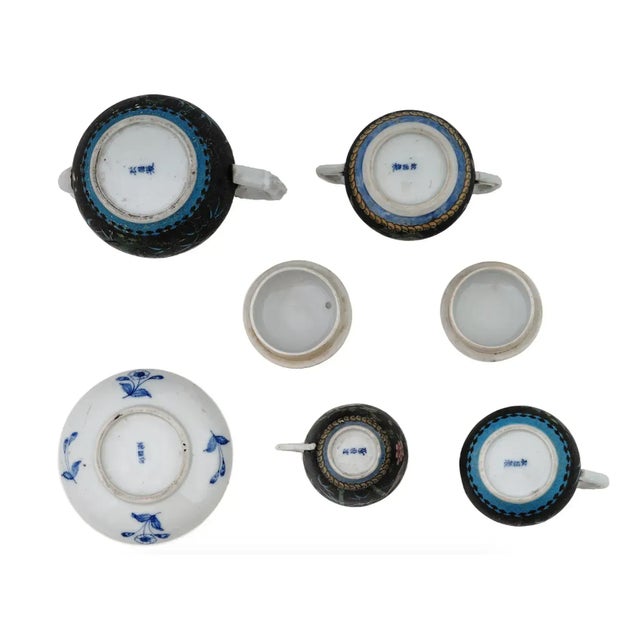 Japanese Late 19th Century Antique Japanese Cloisonne Enamel Porcelain Tea Set- 5 Pieces For Sale - Image 3 of 11