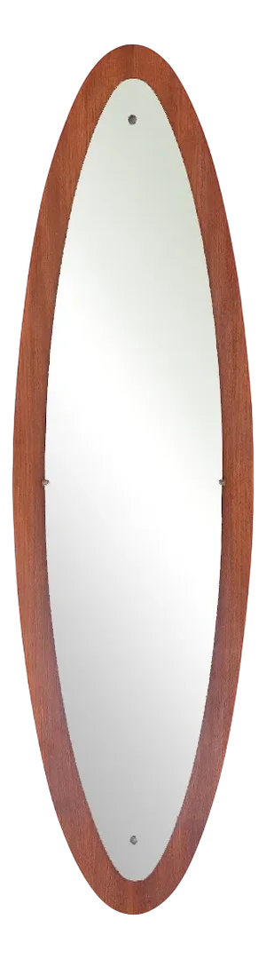 Oval Teak Wall Mirror, 1960s