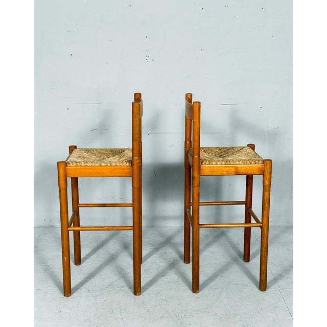 Light Yellow Vintage Carimate Stools in Pine by Vico Magistretti, 1970s, Set of 2 For Sale - Image 8 of 13