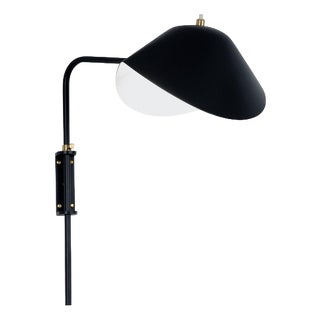 Mid-Century Modern Black Anthony Wall Lamp by Serge Mouille For Sale