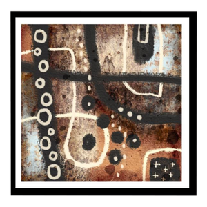Neutral & Grungy Polyptych Grid 7 - #8 - 8x8 Abstract Painting Reproduction by Susan Olivio