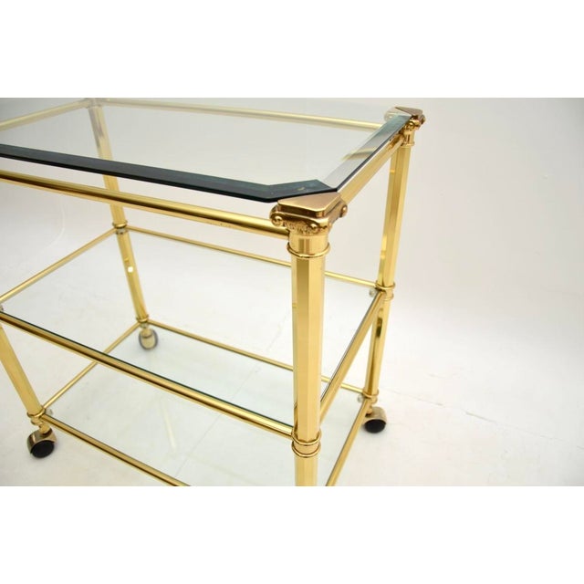 Vintage French Brass Drinks Trolley, 1970s For Sale - Image 6 of 9