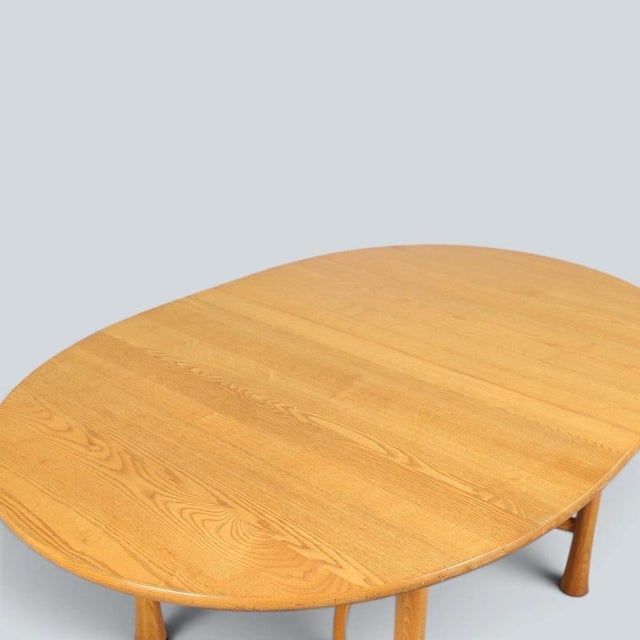 Saville Oval Dining Table in Blonde Elm from Ercol For Sale - Image 5 of 9