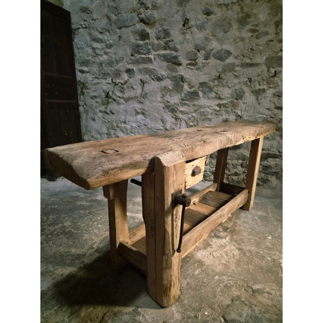 Antique 19th Century Rustic French Oak Workbench For Sale - Image 11 of 18