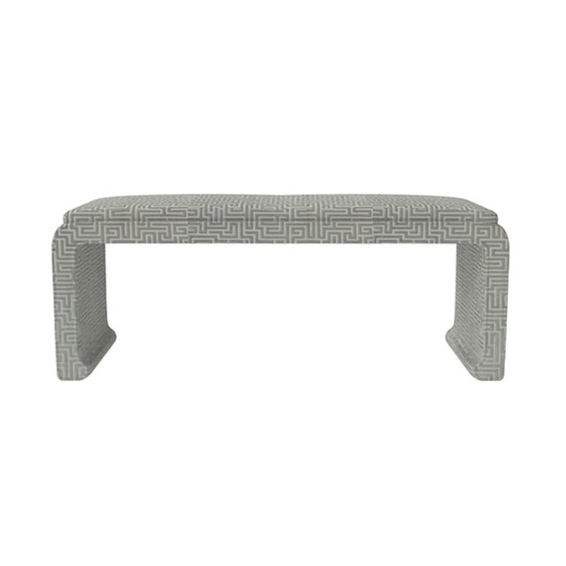 New special order item. Not vintage. Ming-inspired upholstered bench crafted with clean lines and timeless elegance....