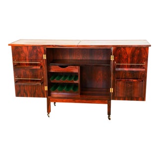Torbjorn Afdal Mid Century Rosewood Bar Cart for Bruksbo Norway For Sale