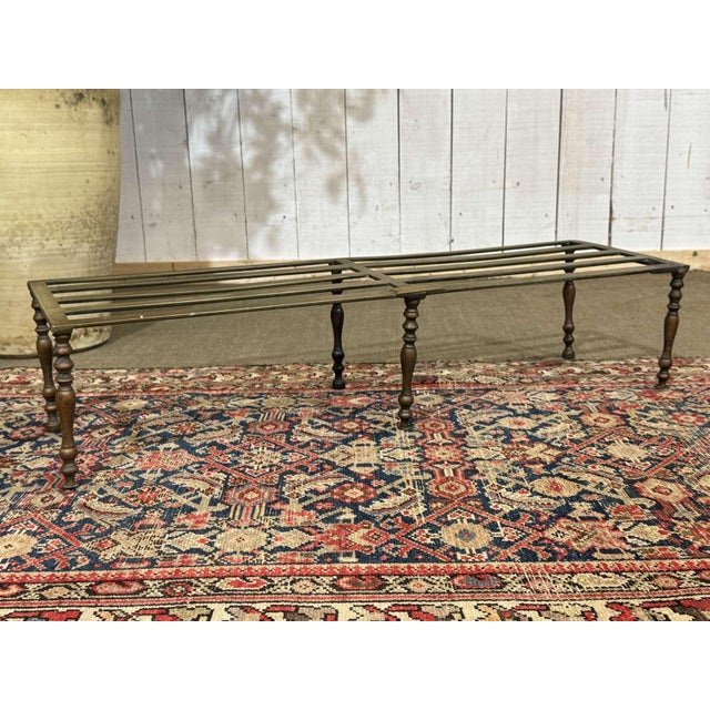 Antique English Brass Fireplace Bench, 1800s For Sale - Image 6 of 7