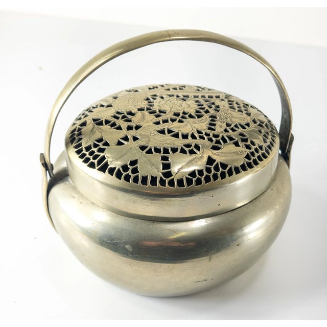 Metal Early 20th Century Chinese Paktong Signed Hand Warmer Brazier For Sale - Image 7 of 13