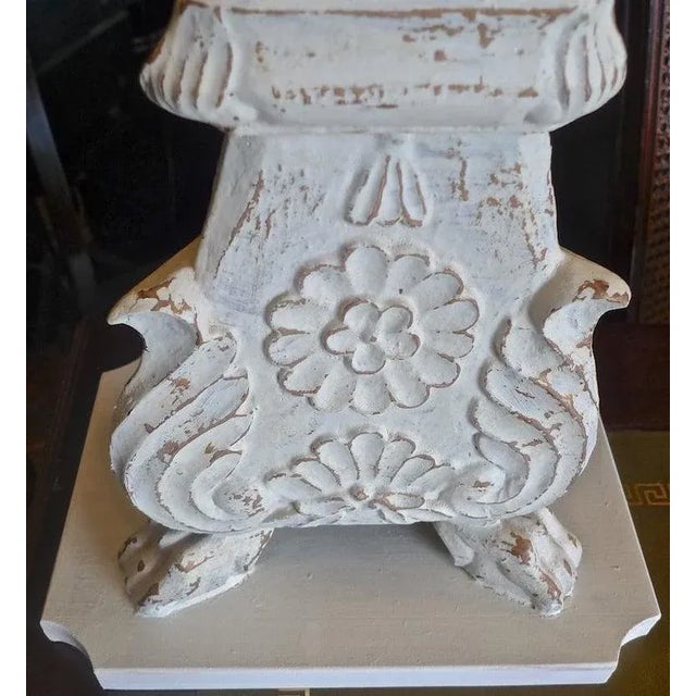 19th Century 19th Century Italian Hand-Painted Wood and Tin Church Candlestick Lamps - a Pair For Sale - Image 5 of 13