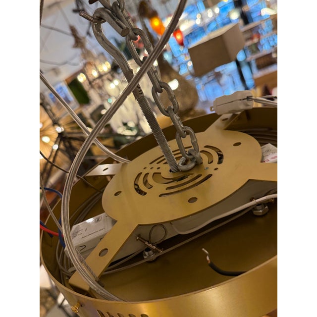 Brass Michael Oren Designs Orbit Burnished Brass Chandelier For Sale - Image 8 of 13