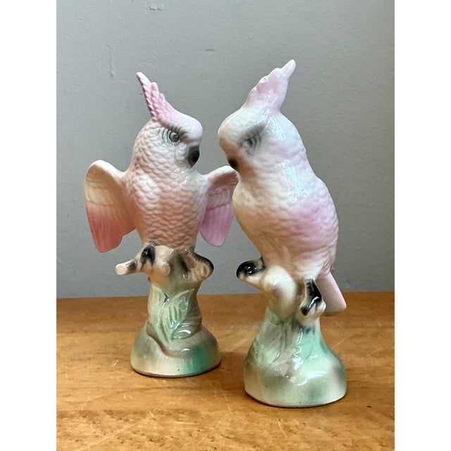 Vintage Ceramic Cockatoo Figurines - Pair For Sale - Image 12 of 12