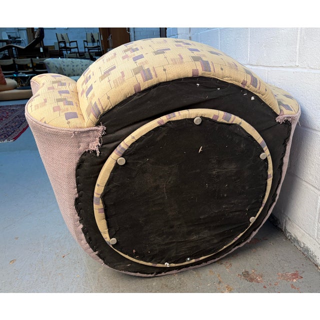 1990s Oversized Swivel Lounge Chairs Attributed to Weiman For Sale - Image 12 of 12