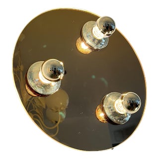 Vintage Pop Art Space Age Bronze Mirrored Wall Lamp, 1980s For Sale