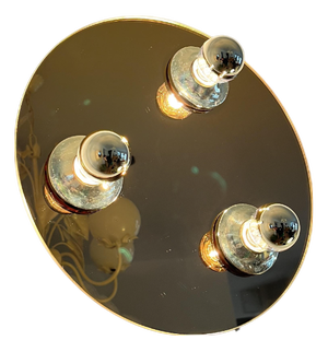 Vintage Pop Art Space Age Bronze Mirrored Wall Lamp, 1980s