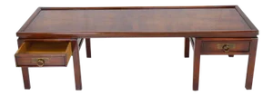 Mid-Century Modern Mahogany Double Pedestal Two Drawers Rectangular Coffee Table