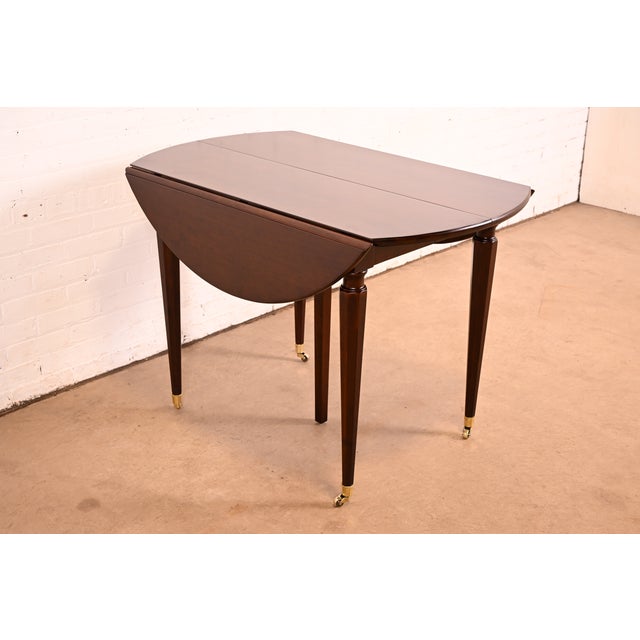 Kindel Furniture French Regency Louis XVI Cherry Wood Extension Dining Table, Newly Refinished For Sale - Image 9 of 12