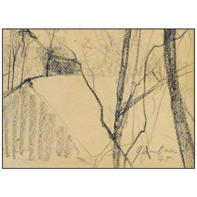 Realism 1970s The Village Under the Snow, Bernard Gantner For Sale - Image 3 of 6