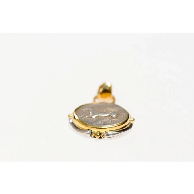 Gold Antique Ancient Pegasus Coin in 22 kt Gold Pendant For Sale - Image 8 of 11