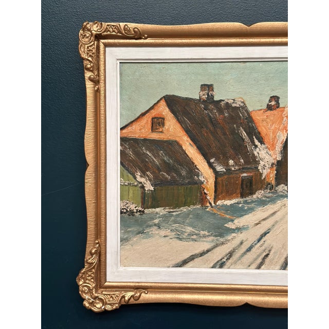 Original swedish oil on panel – “townscape” by harriet h. Axéll (b. 1938, ljungby) – signed – vintage & framed – 60 × 53...