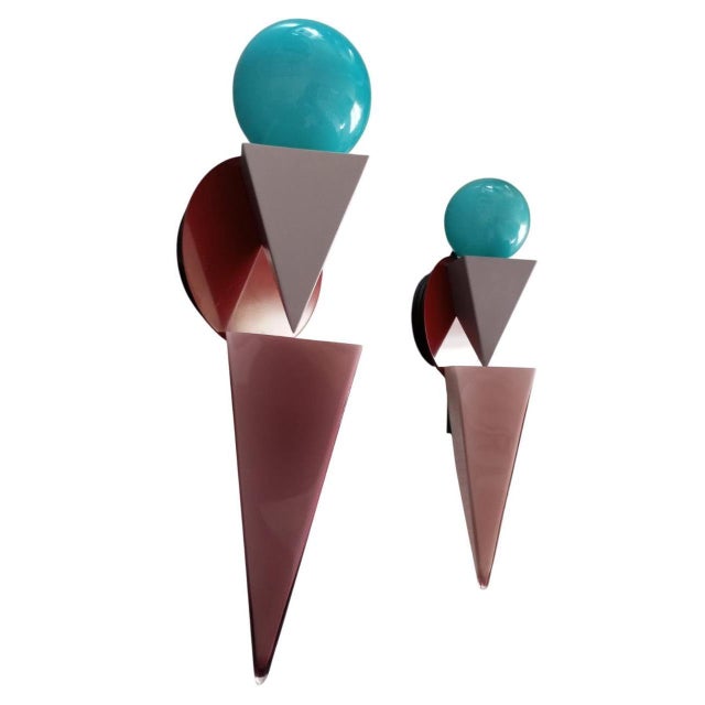 Vintage Wall Lights by Adam T. Tihani and Joseph Mancini for Foscarini, 1985, Set of 2 For Sale - Image 4 of 15