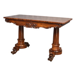 Vintage Rosewood Library Table For Sale