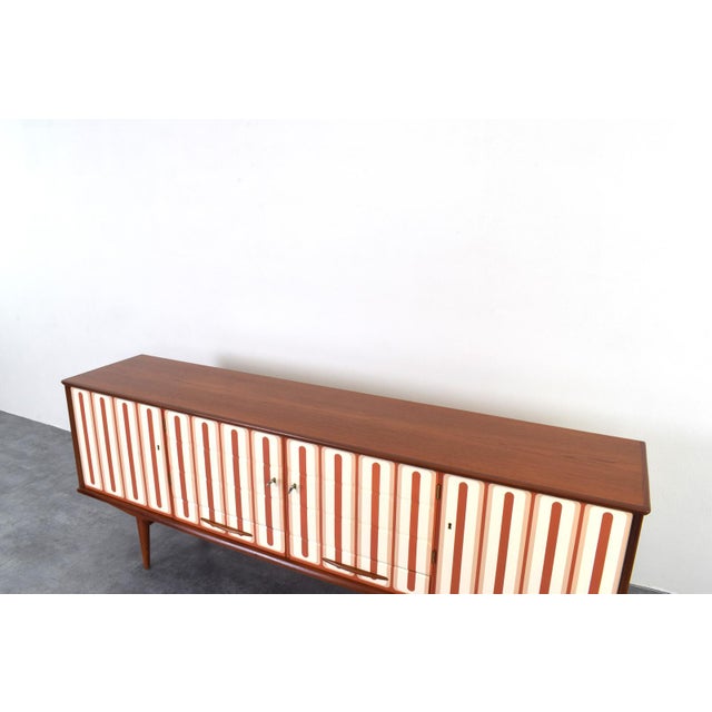Mid-Century Modernn Hand-Painted Teak Sideboard, 1960s For Sale - Image 15 of 17