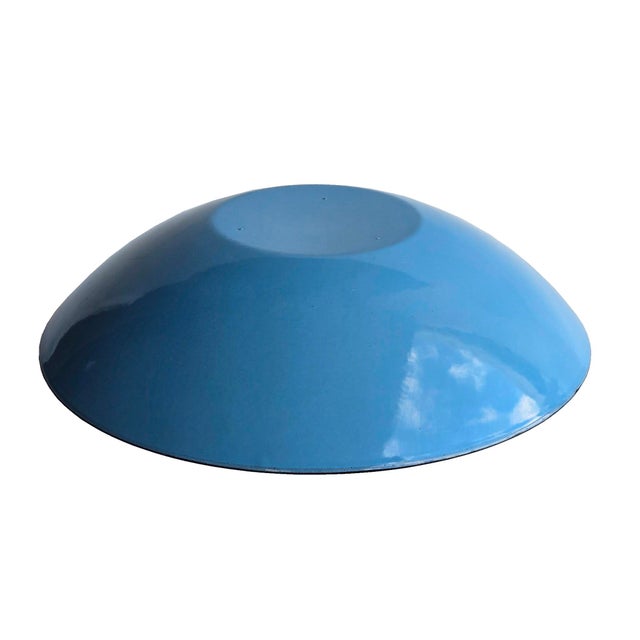 Arne Jacobsen Vintage Large Blue Enamel on Steel Bowl in the Style of Krenit For Sale - Image 4 of 13