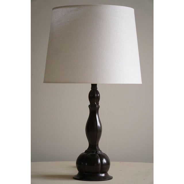 Brown Danish Art Deco Table Lamp attributed to Just Andersen, 1920s For Sale - Image 8 of 14