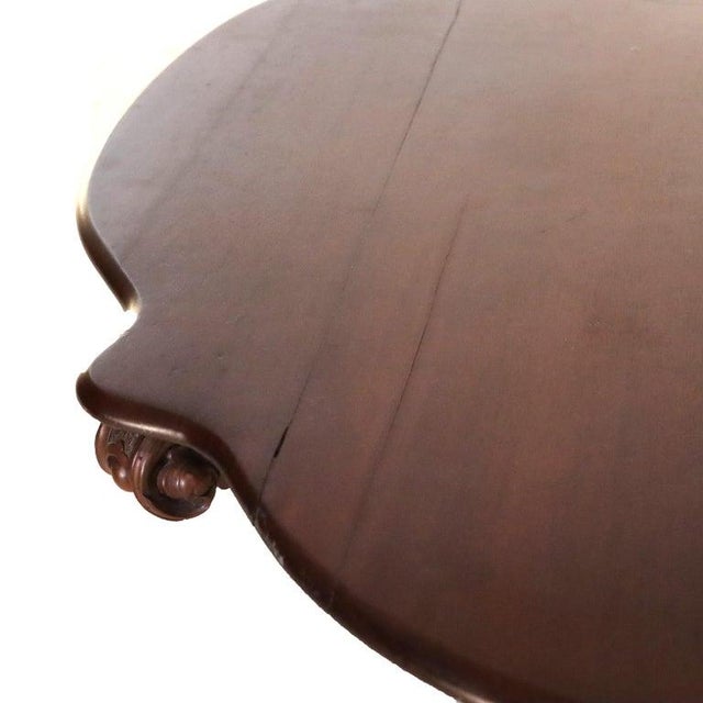 Antique Rococo Carved Mahogany Turtle Top Center Table C1890 For Sale - Image 14 of 14