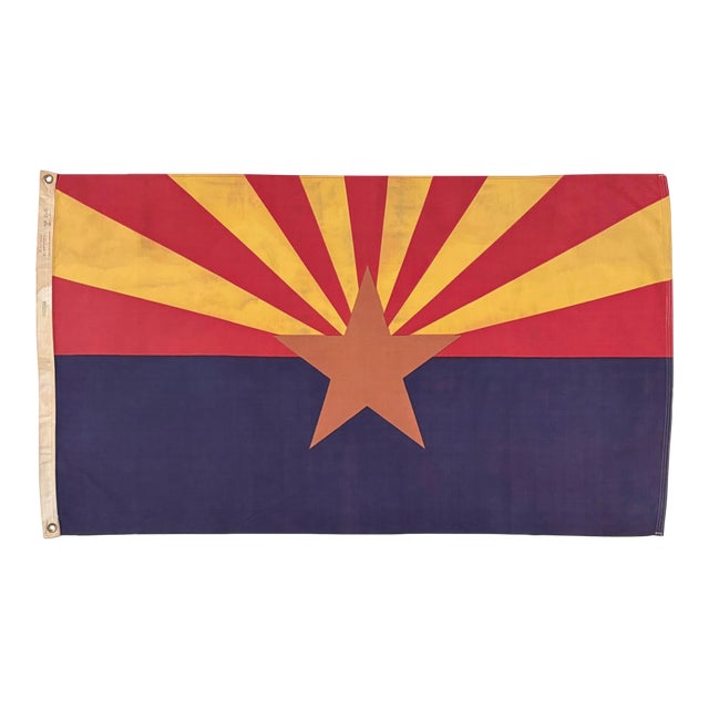 Vintage Faded Cotton State Flag of Arizona For Sale