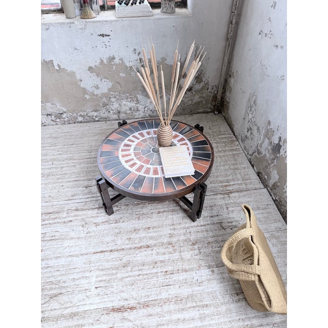 Round Terracotta Herbarium Coffee Table by Roger Capron, 1960s For Sale - Image 10 of 18