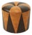 Vintage Round Pouf in Two-Tone Skai, 1960s For Sale