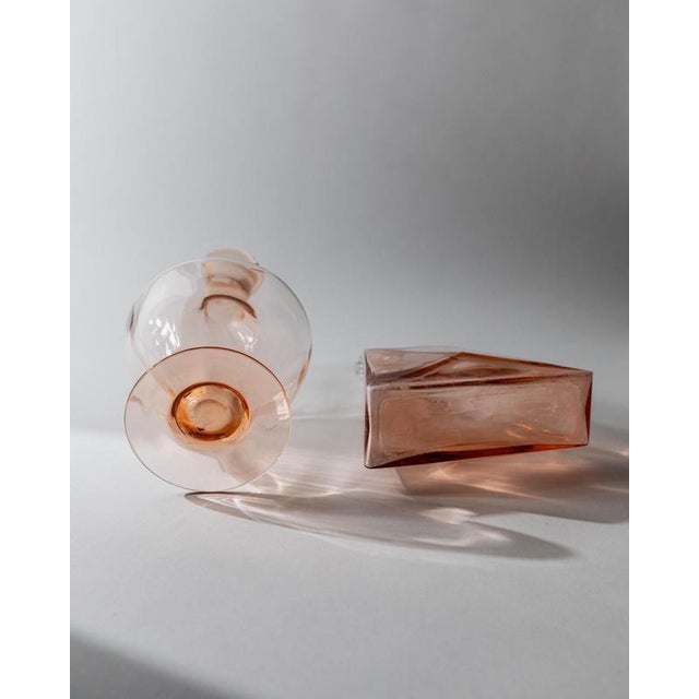 Vintage Rosaline Murano Glass Decanters with Stoppers, 1940s, Set of 2 For Sale - Image 9 of 11