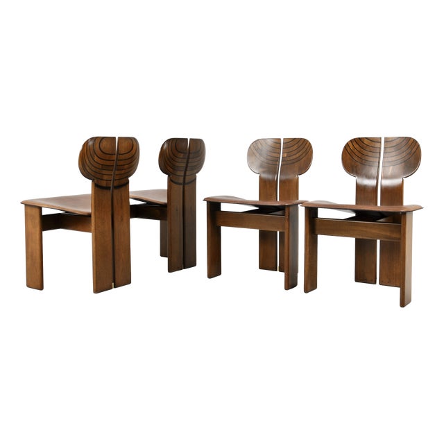 Africa Dining Chairs attributed to Afra & Tobia Scarpa for Maxalto, 1975, Set of 4 For Sale