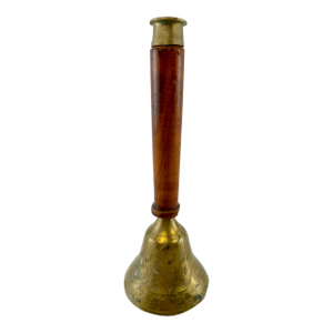 Vintage Brass & Turned Wood Hand Bell