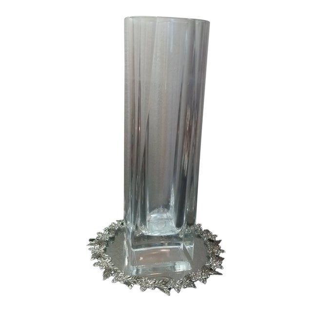 Gorgeous Signed Orrefors Sweden Column Vase For Sale