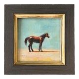 2025 Chestnut Horse Equestrian Painting in Italian Frame For Sale